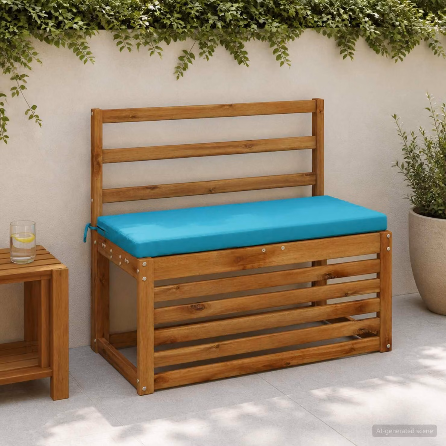 Cuscino per panchina vidaXL SOEST rettangolare in poliestere turchese con rivestimento rimovibile e resistenza ai raggi UV