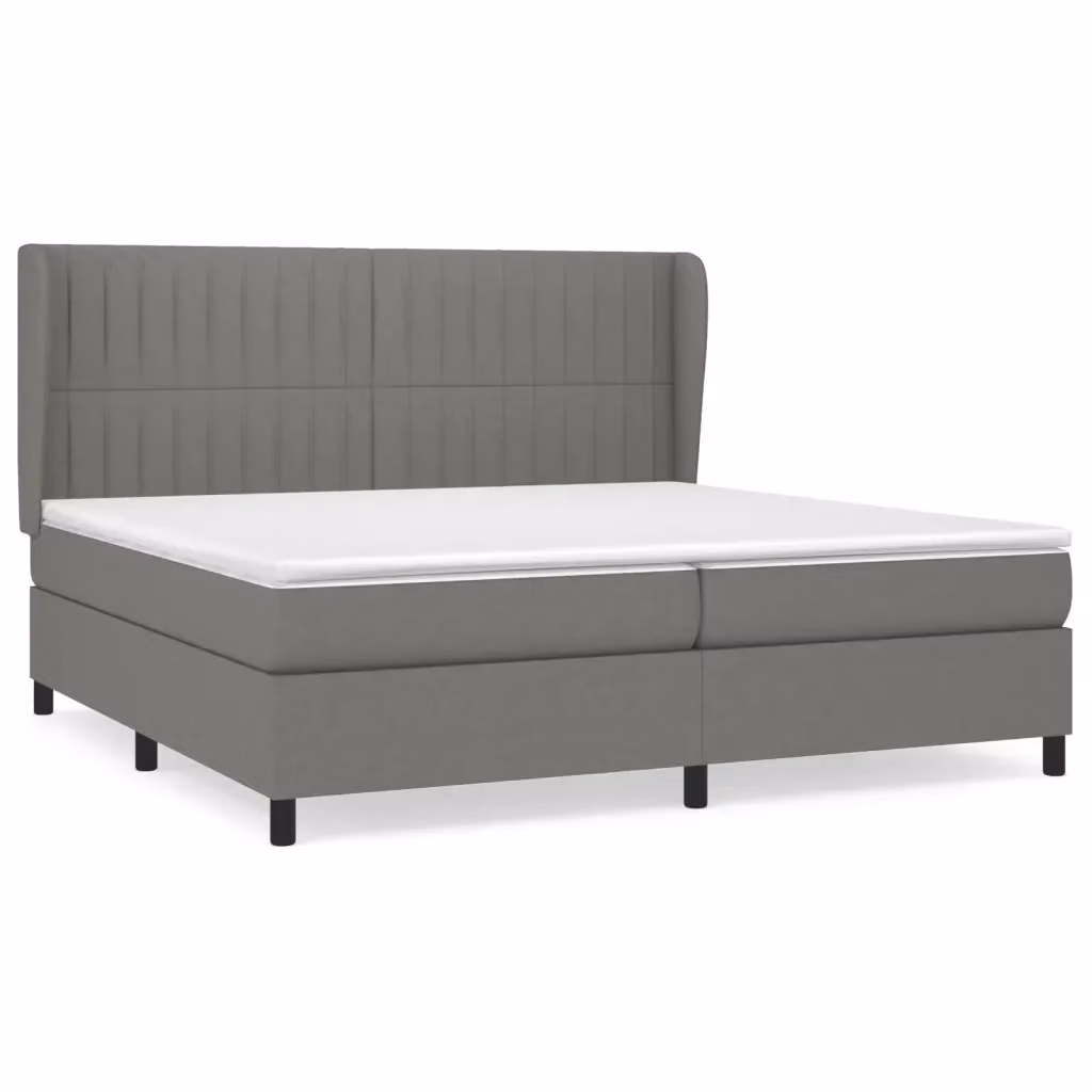 Letto Ibrido vidaXL con Materasso Grigio e Bianco L/P/H: 200 x 200 x 25 cm – 2