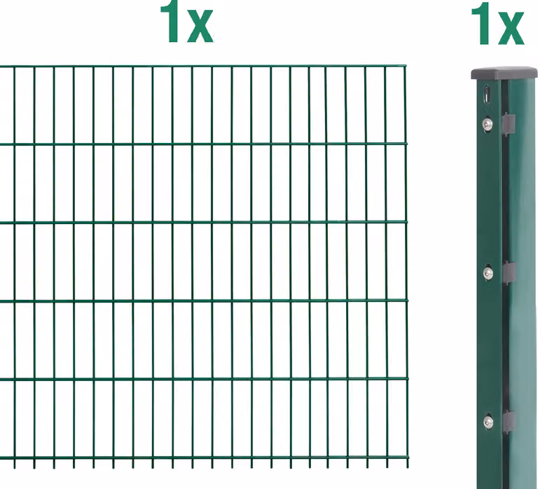 Alberts 644758 Staccionata doppia come set completo di recinzione, plastificata, verde, altezza 183 cm, lunghezza 2,5 m