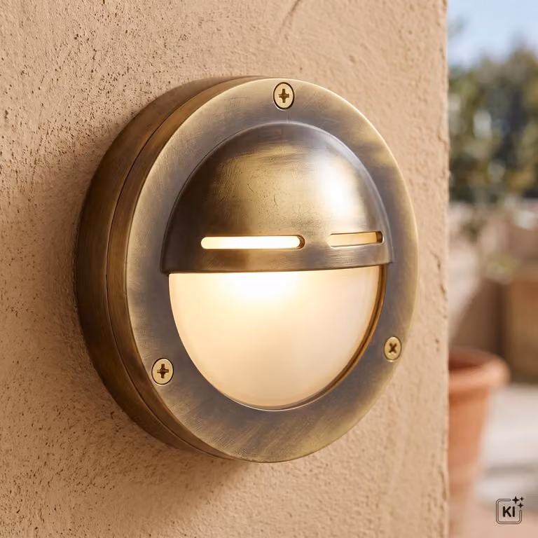 Lampada da parete per esterni IP64 GX53 Ø 14 cm ottone Lampada da parete marittima per esterno cortile casa