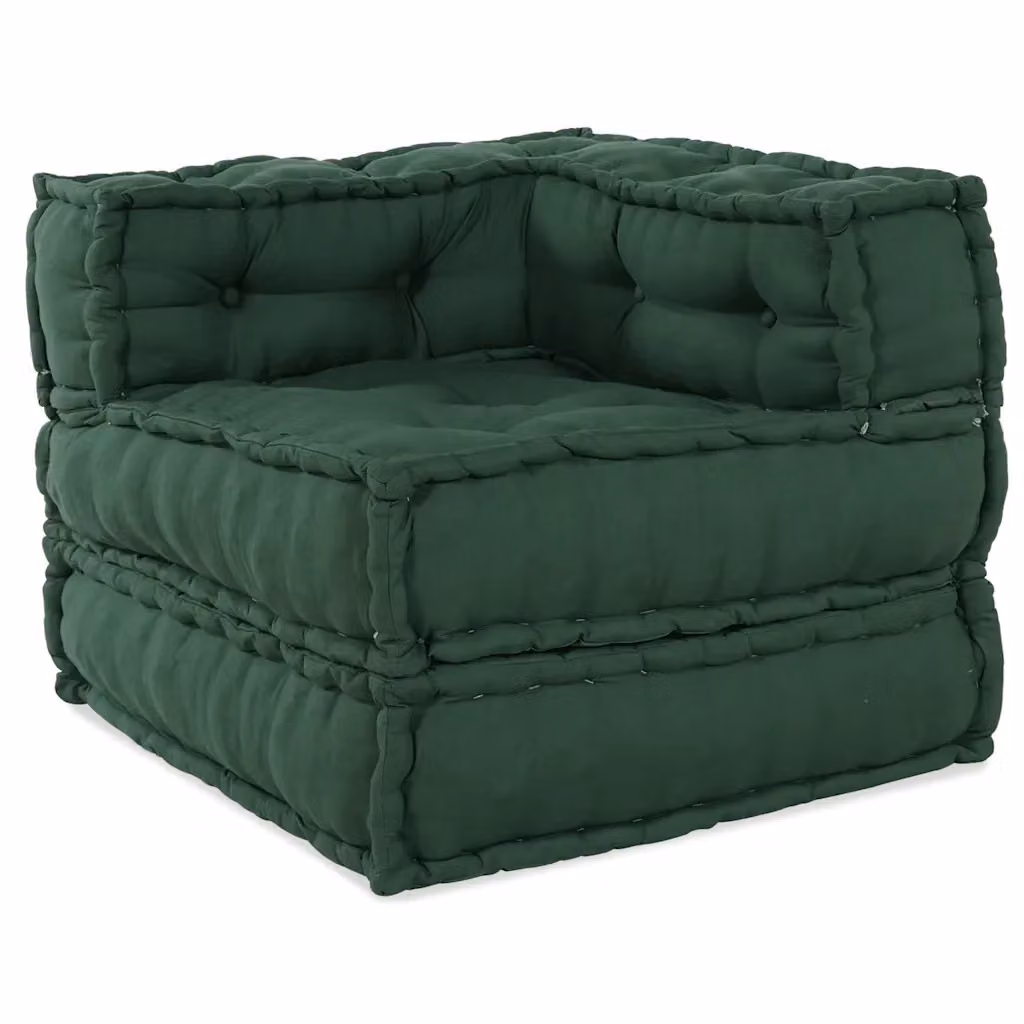 Divano Componibile Moderno vidaXL in Tessuto Verde L/P/H: 70 x 70 x 54 cm – 2