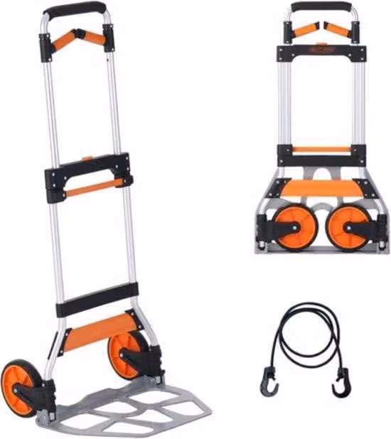 Carrello a mano con manico telescopico - Portata 125 kg