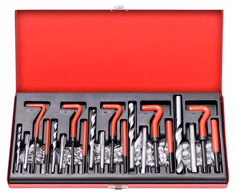 Kit di strumenti per la riparazione di filettature, set da 131 pezzi, design intuitivo, 131 pezzi