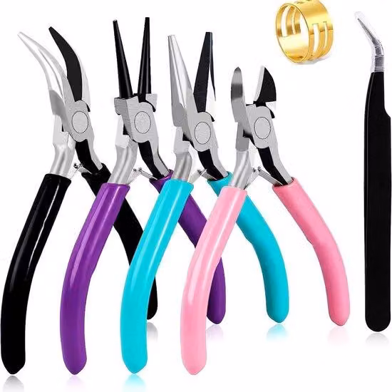 Set di strumenti per gioielliere, composto da 4 pezzi in acciaio inossidabile. Maniglie ergonomiche. Precisione ideale per la creazione di gioielli. Perfetto per gioiellieri