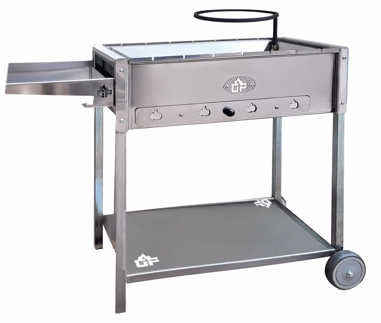 Mangal Batyr Deluxe 60: griglia per shashlik con ripiano e supporto per pentole
