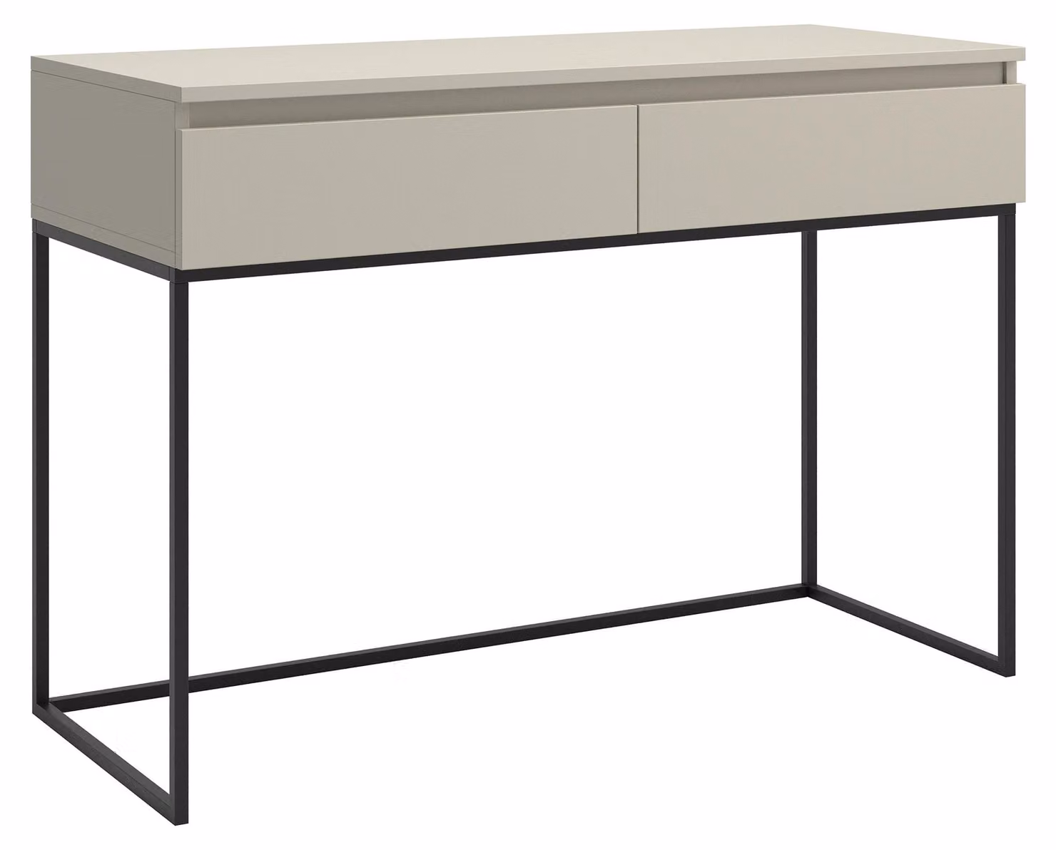 Selsey Bemmi - Tavolino da toilette Desk, grigio beige con struttura in metallo nero, 120 cm