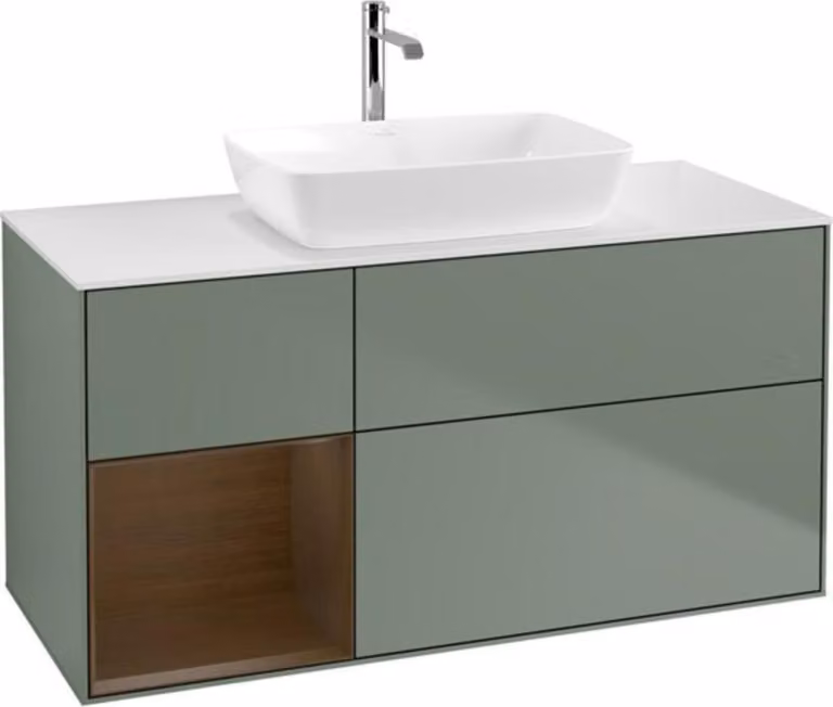 Mobiletto V&B Finion 120cm, Pl wh. m, Reg wal ven, Oli. m Lac