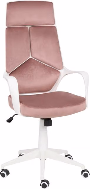 Sedia da ufficio BELIANI in velluto rosa, girevole a 360 gradi con braccioli e ruote, regolabile in altezza, L/P/H: 64 x 64 x 120 cm – 1