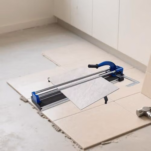 Tagliapiastrelle manuale, tagliapiastrelle a mano. Macchina per tagliare piastrelle efficiente. Angolo di taglio regolabile da 0 a 90°, spessore di taglio 15 mm, larghezza di taglio 800 mm (blu)