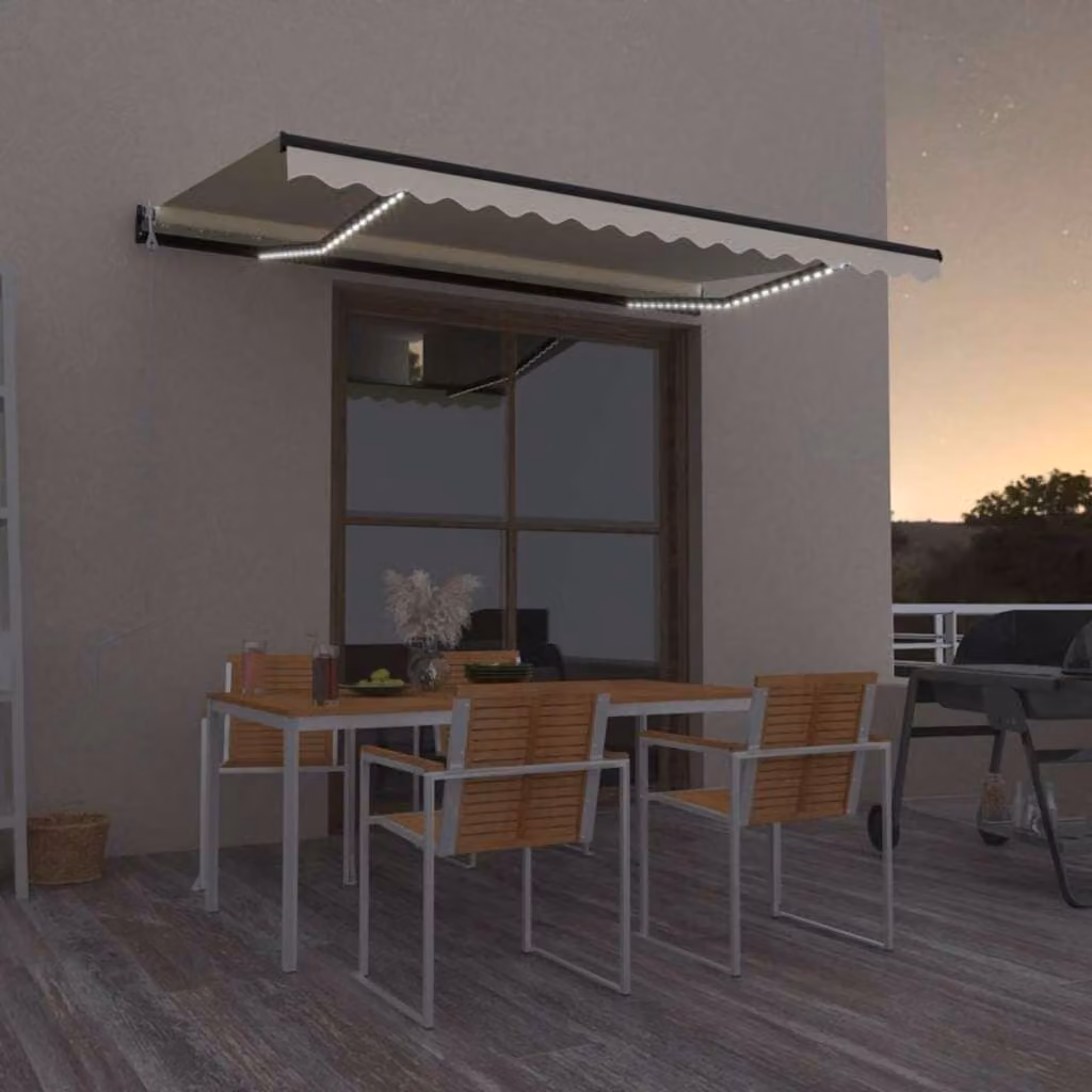 Tenda retrattile vidaXL in poliestere e alluminio, colore beige, L 450 cm x P 300 cm, con telecomando e montaggio a parete