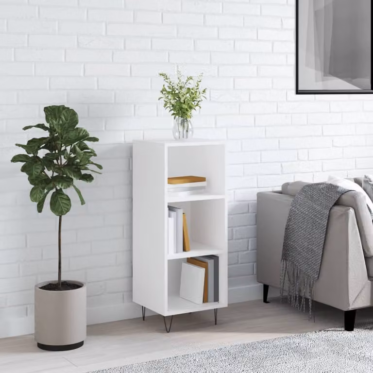 Credenza bianca vidaXL in legno multistrato da appendere al muro L: 34,5 cm, P: 32,5 cm, H: 90 cm