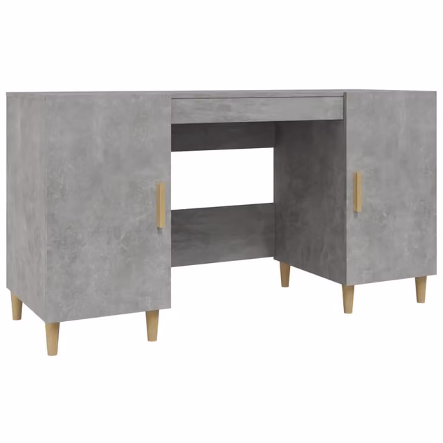 Scrivania da ufficio minimalista in legno grigio L: 140 cm, P: 50 cm, H: 75 cm