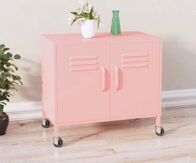 Armadietto Rosa 60x35x56 cm in Acciaio 336265