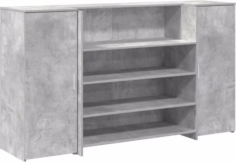 Banco Reception Grigio Cemento 180x50x103,5cm Legno Multistrato