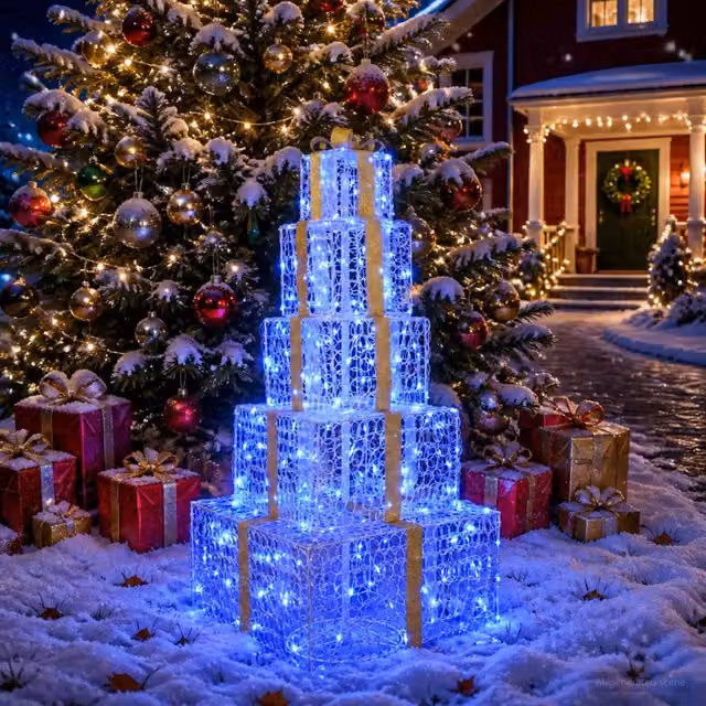 Pacchi regalo di Natale impilabili con LED 250 LED Blu 42049488