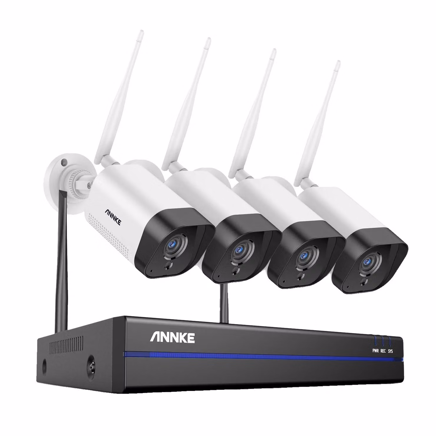Sistema TVCC wireless, compressione H265+, audio bidirezionale, telecamera 8CH NVR 4 pz, Nessuno