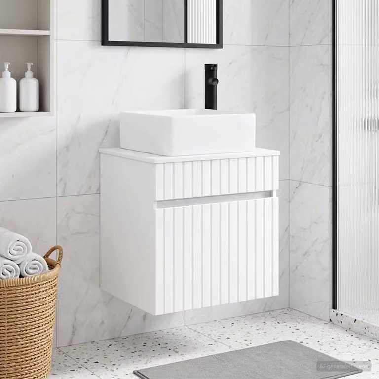 Mobile lavabo da parete vidaXL Bianco moderno L: 49 cm, P: 41 cm, H: 63 cm