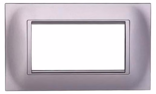 Placca compatibile Bticino Livinglight 4 moduli plastica quadrata colore argento