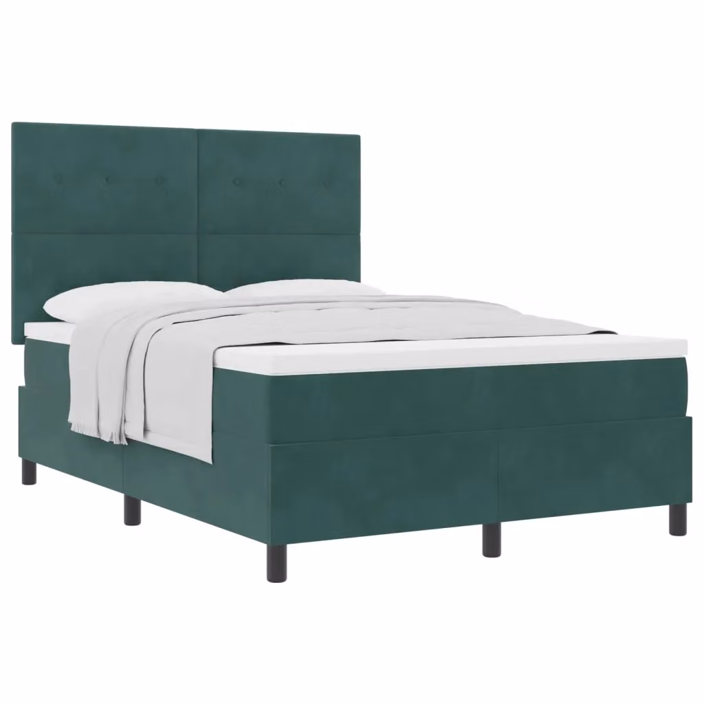 Letto a molle con testiera in velluto verde vidaXL L: 160 cm, P: 200 cm – 2
