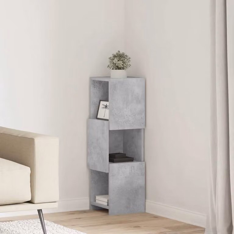 Mobile angolare vidaXL in legno ingegnerizzato grigio L: 25,5 cm, P: 25 cm, H: 80 cm