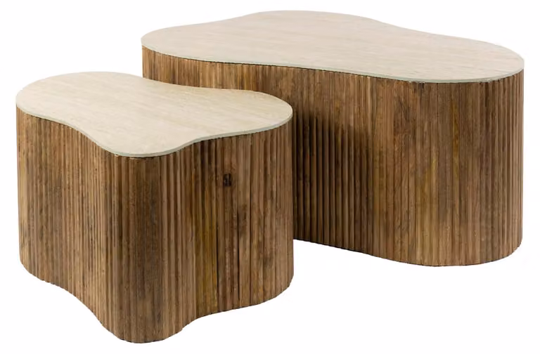 Tavolino FURNLUX Nuovo Marrone sabbia 85 cm (2 pezzi) / Colore principale: marrone / Dimensioni: 85 x 40 x 59 cm
