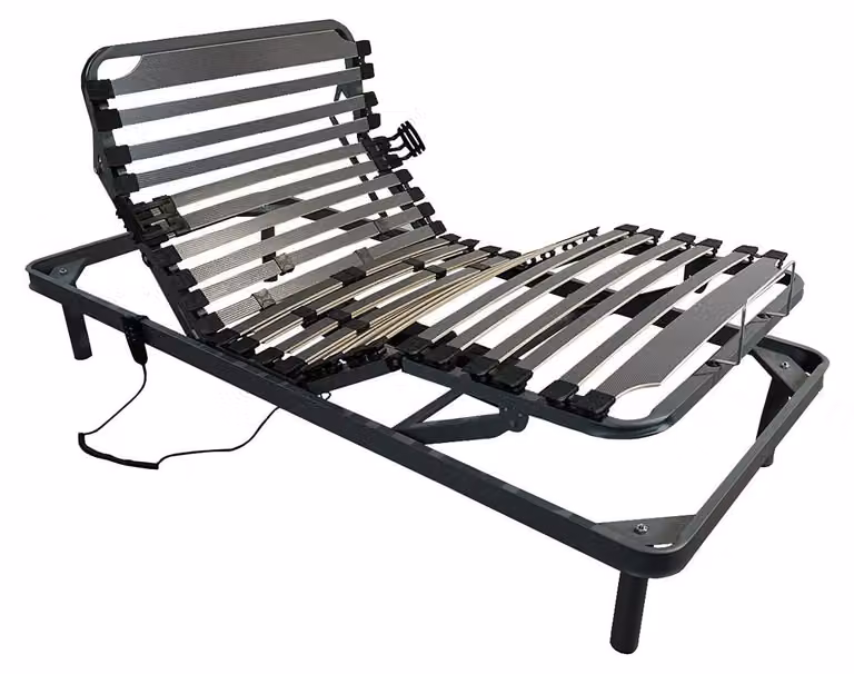 Letto a molle elettrico, dimensioni 90x190 cm, 5 regolazioni, struttura rinforzata, colore nero