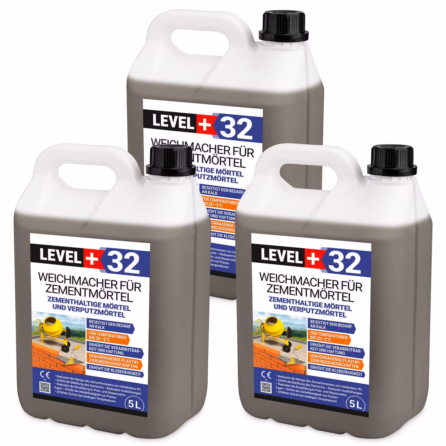 Plastificante per malte da muratura e intonaci 15L Level+32