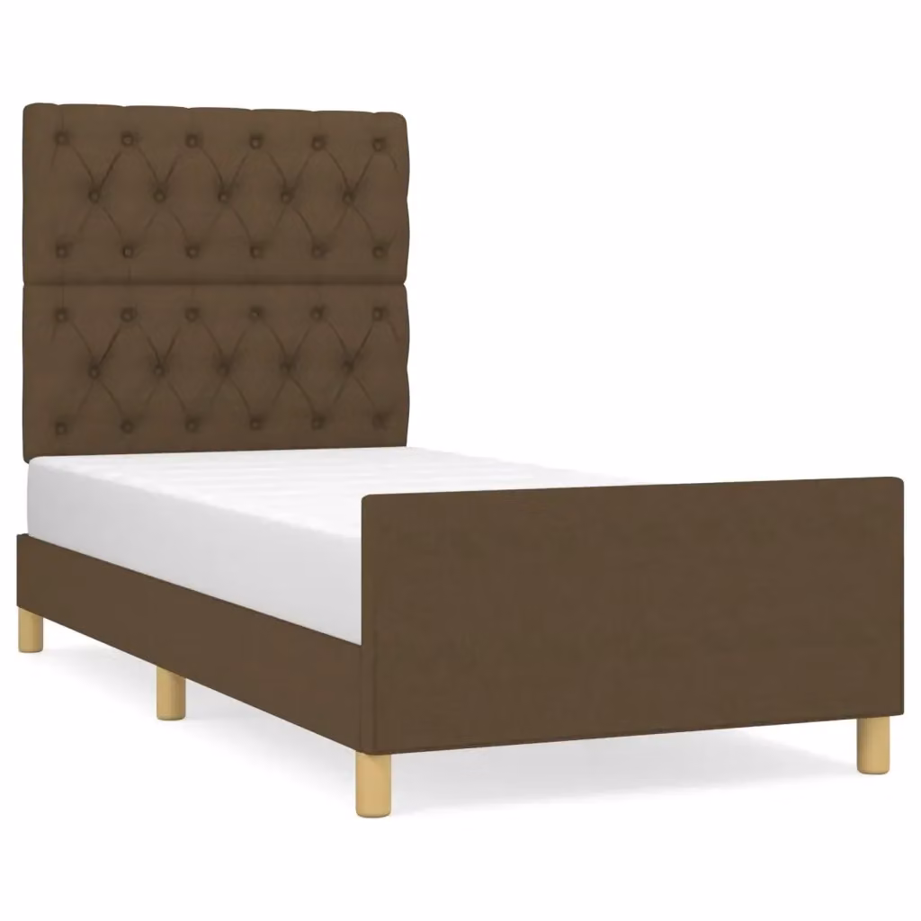 Giroletto vidaXL in tessuto marrone con struttura in legno e doghe rigide L/P/H: 203 x 80 x 128 cm – 2