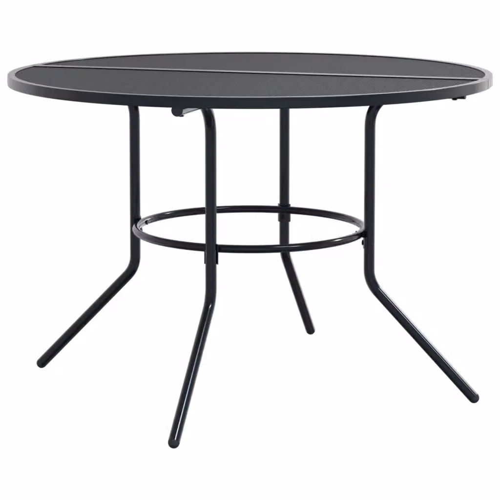 Tavolo da giardino rotondo vidaXL in acciaio verniciato antracite opaco Ø 110 x H 72,5 cm – 2