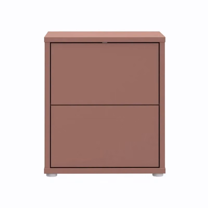 Comodino Medea EFFEZETA con 2 cassetti in colore terracotta e finitura opaca L/P/H: 41,5 x 49,8 x 57,5 cm – 2