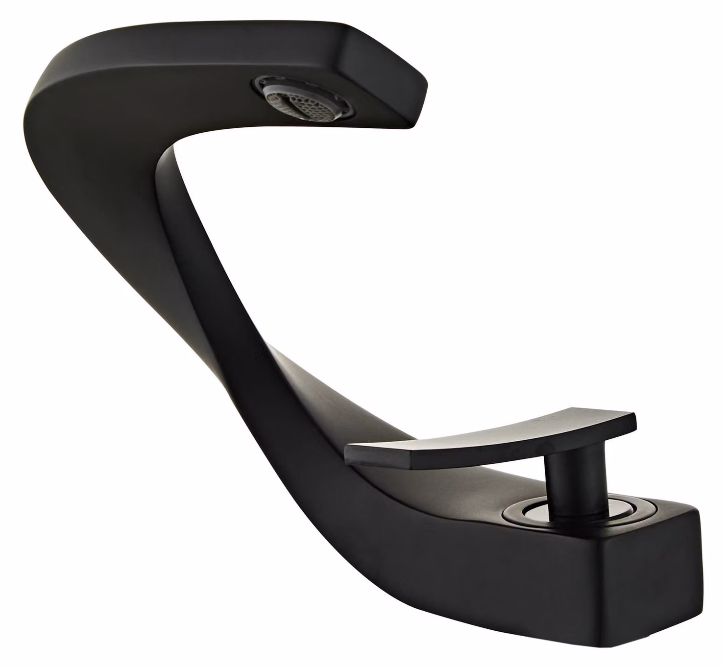 Miscelatore per lavabo nero, monocomando, in ottone, dal design elegante