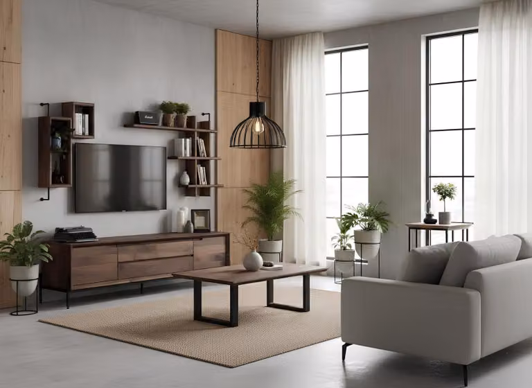 Tavolino laterale per televisore, stile moderno, colore marrone, nuovo, forma rettangolare