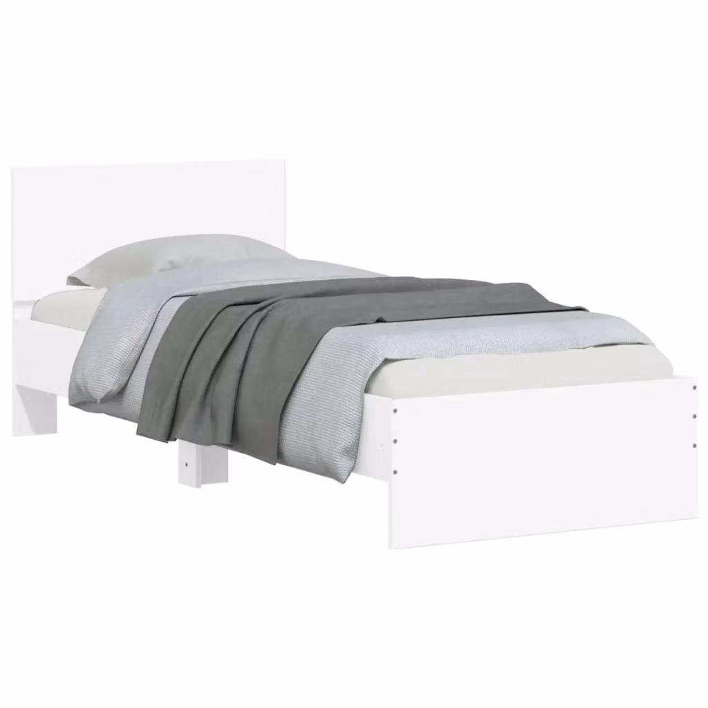 Struttura letto con testata DESIGN IN in legno bianco L: 80 cm, P: 200 cm, H: 85 cm – 2
