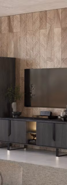 Mobile porta Tv 4 ante Zaira 165x49x60h palissandro nero