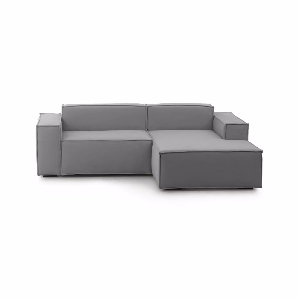 Divano componibile Ameli Talamo Italia con penisola destra, modello moderno in tessuto grigio con funzione letto e coperture rimovibili, L: 240 cm, P: 170 cm, H: 70 cm – 2