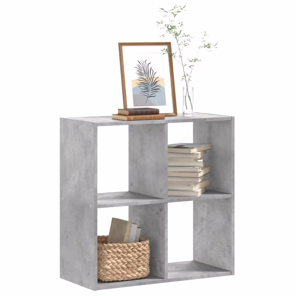 Libreria moderna vidaXL in legno e MDF grigio, da appendere a parete, L 68,5 cm x P 32 cm x H 68,5 cm