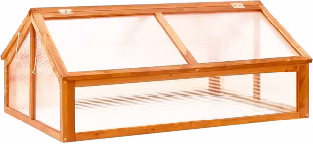 Tenda da serra in legno di abete marrone per piante, fiori e ortaggi, L/P/H: 114 x 80 x 50 cm