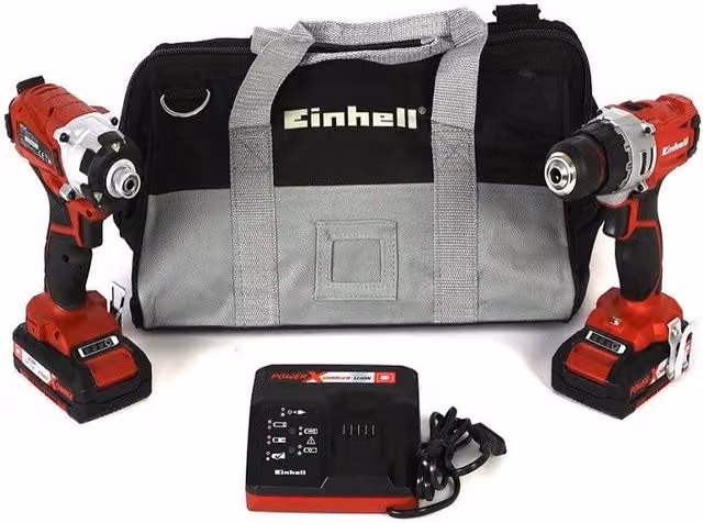 Kit Trapano e Avvitatore a Batteria Einhell TE-TK 18LI3-AH 18V Power X-Change Rosso
