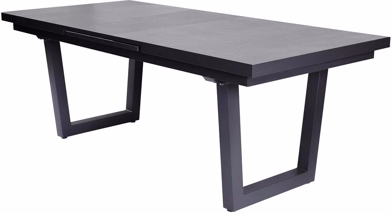 Tavolo da giardino - 200 x 100 cm - Antracite - Grigio - Struttura in alluminio - Piano in sinterizzata - Estendibile