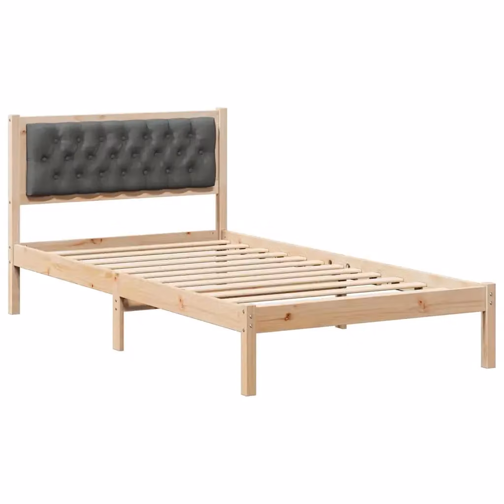 Struttura del letto vidaXL in pino massello grigio, L 200 cm x P 100 cm – 2