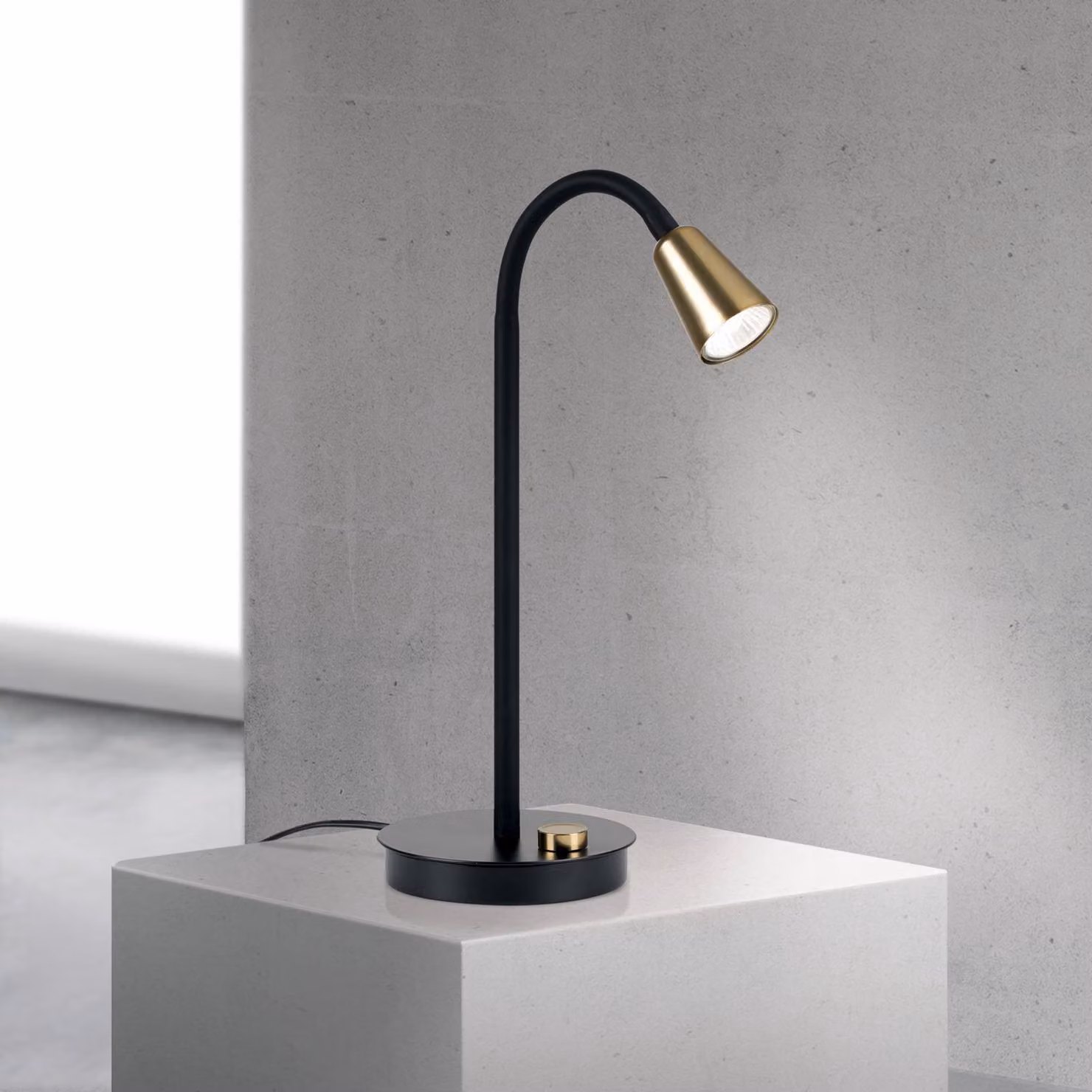 ORION Lampada da scrivania Dotty, dimmerabile, Ottone / Oro, Soggiorno / Sala da pranzo, Metallo, Moderno, Lampada da tavolo