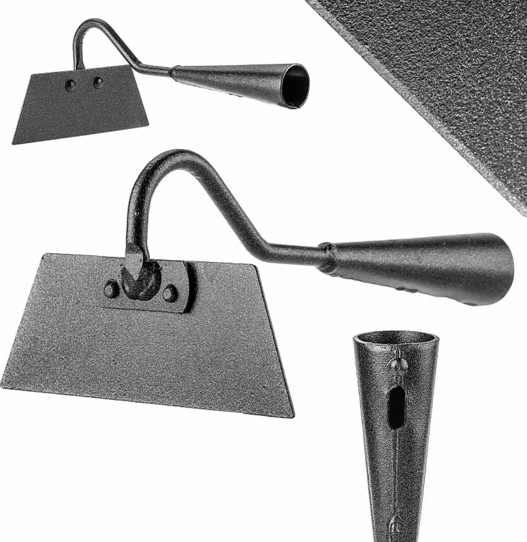 KADAX zappa da giardino senza manico, zappa a forma trapezoidale, nera, 14 cm