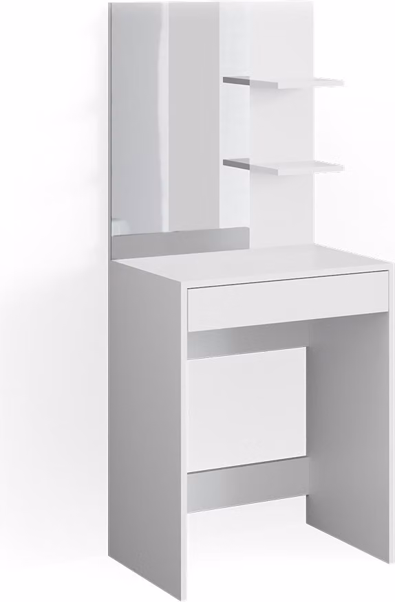 Tavolo da toeletta Vicco Isabelle Bianco 60 cm con specchio, Model 34428