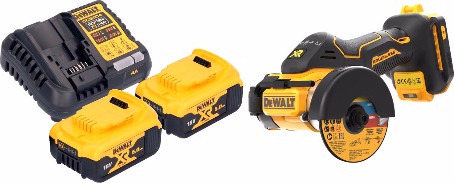 DeWalt DCS 438 P2 Sega multiuso a batteria 18 V 76 mm Brushless + 2 batterie 5,0 Ah + caricabatterie