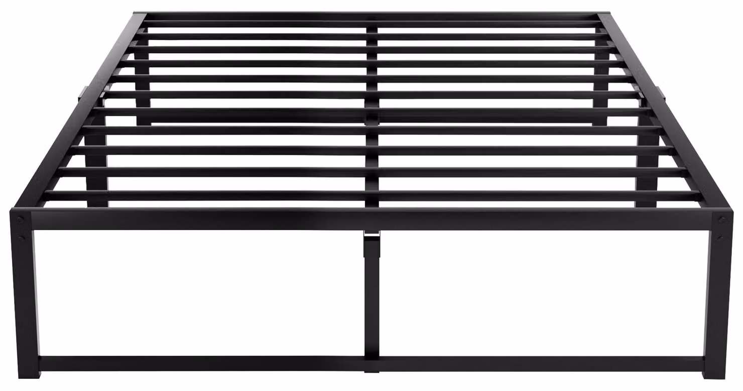 Struttura del letto in metallo, 90x190 cm, rete a molle, portata massima 180 kg, colore nero