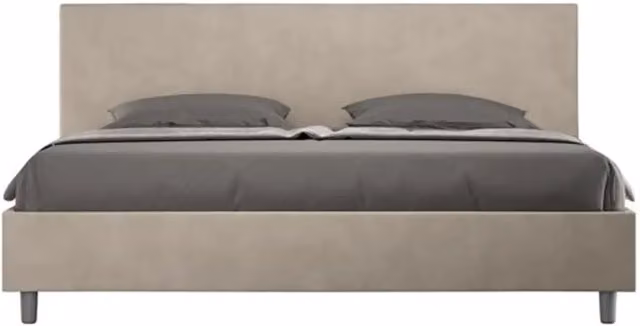 Letto contenitore imbottito Ityhome Adele in microfibra colore sabbia L/P/H: 180 x 200 x 195 cm