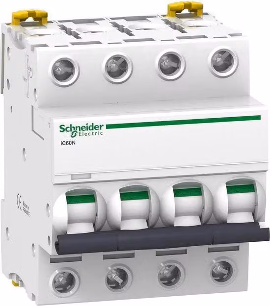 Interruttore Magnetotermico Schneider Electric MCB 4 Poli Tipo B 32A 400V Bianco A9F78432