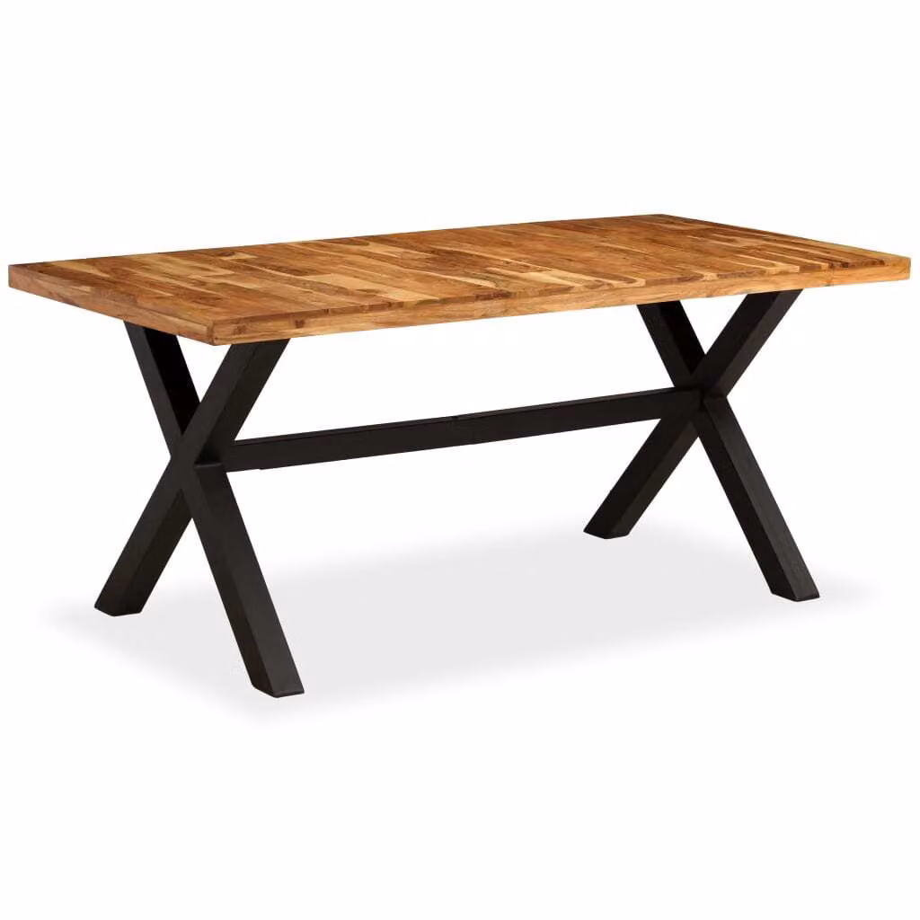 The Living Store Tavolo da pranzo in legno massiccio di acacia e mango 180 x 90 x 76 cm