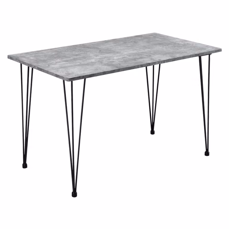 Tavolo da pranzo In And OutdoorMatch Salvo - 120x70x75 cm - MDF e acciaio - grigio - aspetto cemento