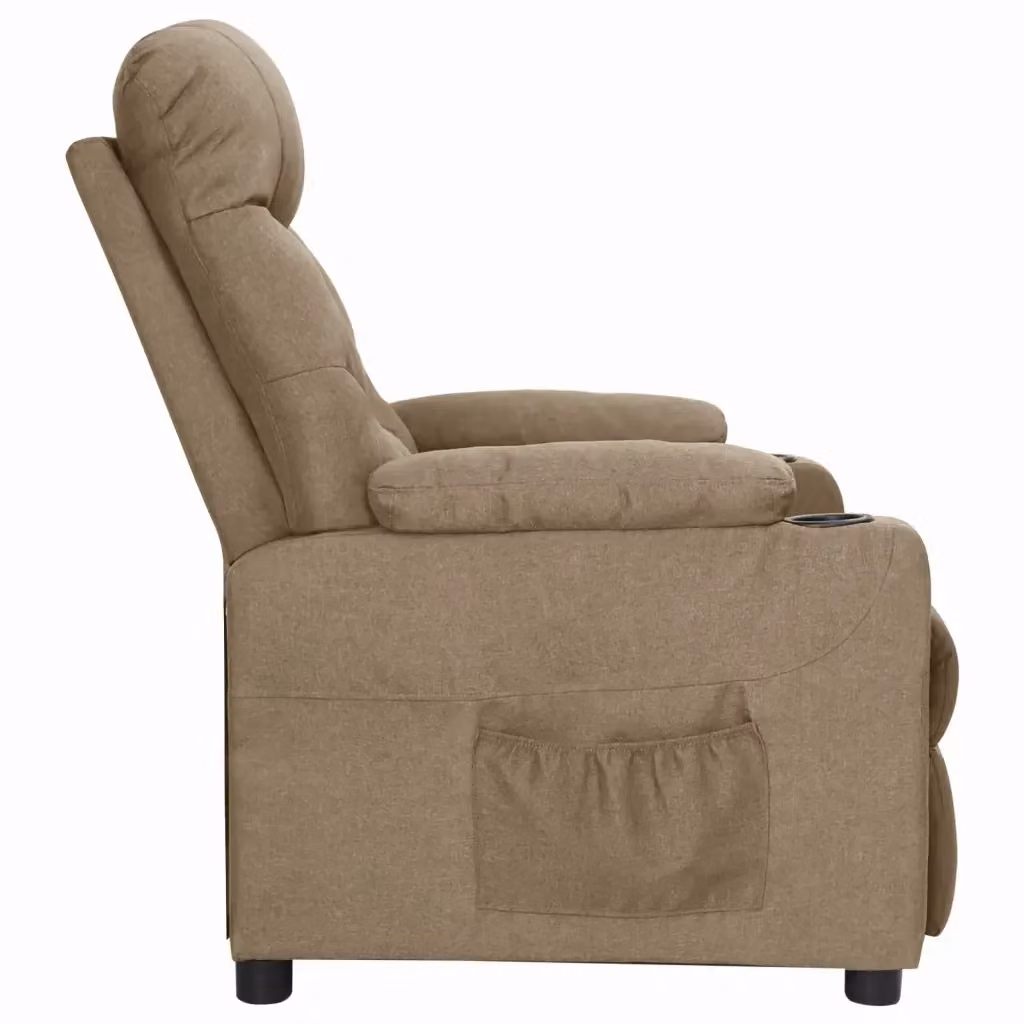 Poltrona Reclinabile Relax vidaXL in Tessuto Beige con Braccioli e Regolazione Manuale – 2